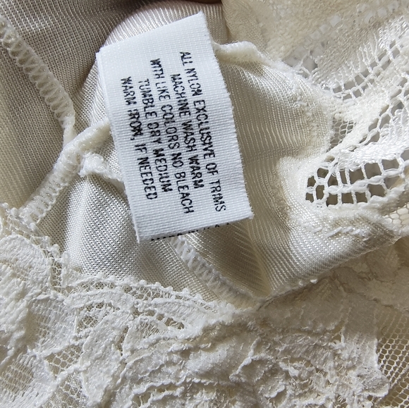 Vintage Shadowline Slip Dress Nightgown Honeymoon Cream Lace Sz 36 28 USA Clean - Picture 4 of 10